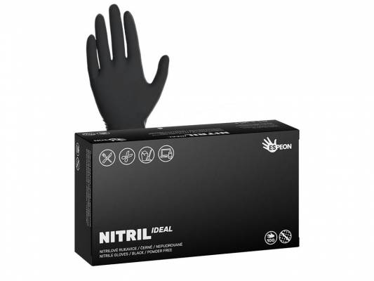 Nitrilové rukavice nepudrované 100ks černé, vel.S
