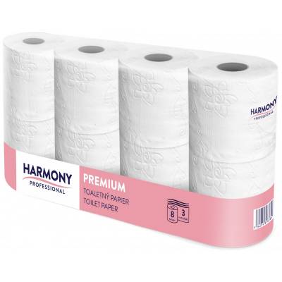 Toaletní papír HARMONY Professiona 8x250 útržků, 3 vrstvý
