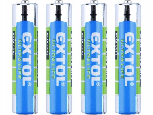Baterie zink-chloridové, 4ks, 1,5V AAA EXTOL