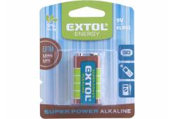 Baterie alkalické, 1ks, 9V EXTOL