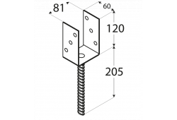 PS 80U (81*120*5) Patka sloupku 80 typu "U"