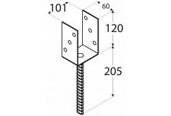 Patka sloupku 100 typu "U" (101x120x60x205)
