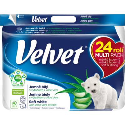 Toaletní papír 3vrstvý Velvet Soft Whita 24 rolí
