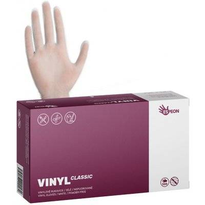 Vinylové rukavice nepudrované 100ks bílé transparentní vel.M