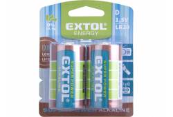 Baterie alkalické, 2ks, 1,5V D EXTOL