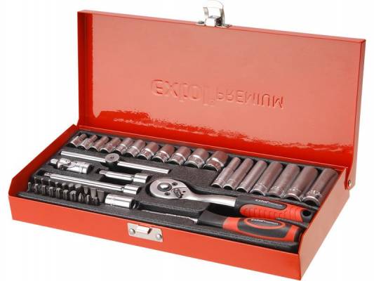 EXTOL PREMIUM 8818360 Hlavice nástrčné, sada 45ks, 1/4"