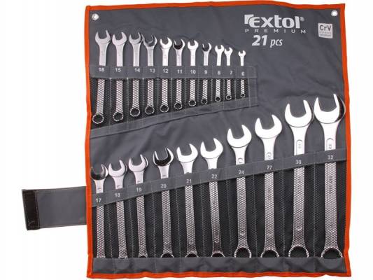 EXTOL PREMIUM klíče očkoploché, sada 21ks 6335