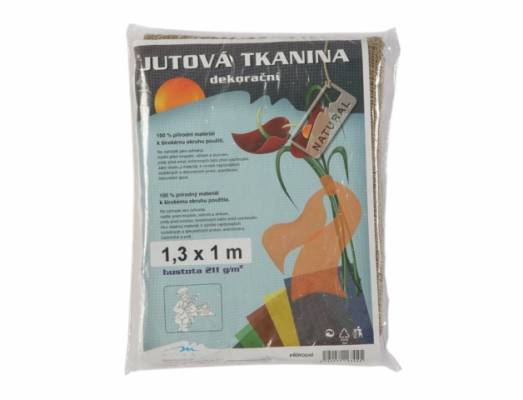 Tkanina dekorační 1.3x1m- juta přírodní, 211g