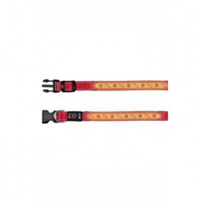 Obojek USB svítící 30-40cm/25mm S-M červený TR