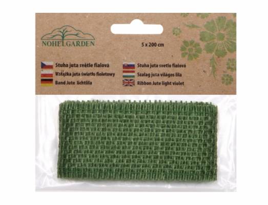 Stuha juta š5cm 2m tmavě zelen