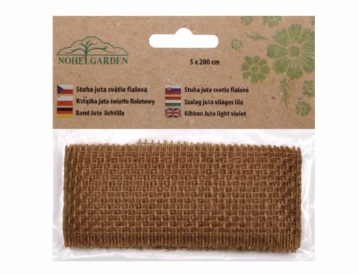 Stuha juta 5cm x 2m hnědá