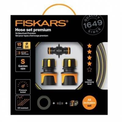 Sada zavlažovací hadice Premium 3/4" 15 m se spojkami Fiskars 1027101