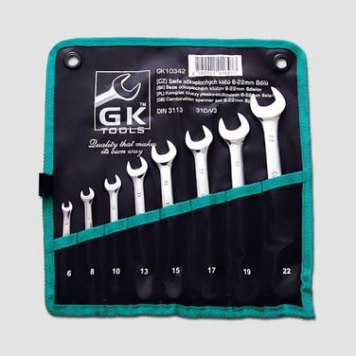Sada klíčů očkoplochých 8-22 mm 8 dílů chroml GK TOOLS