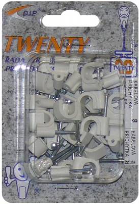 Příchytka kabel. 8mm bílá 1DIP1135