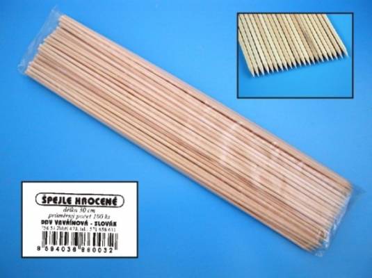 Špejle hrocené d3x200mm 50ks