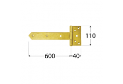 ZBW 600  Závěs brankový 600x65x110x40x4,0mm 