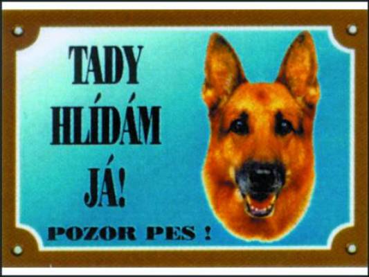 Cedulka NĚMĚCKÝ OVČÁK ze předu