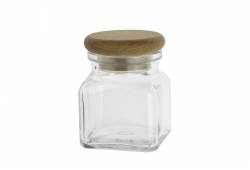 Sklenička na koření 120ml s dřevěným víčkem