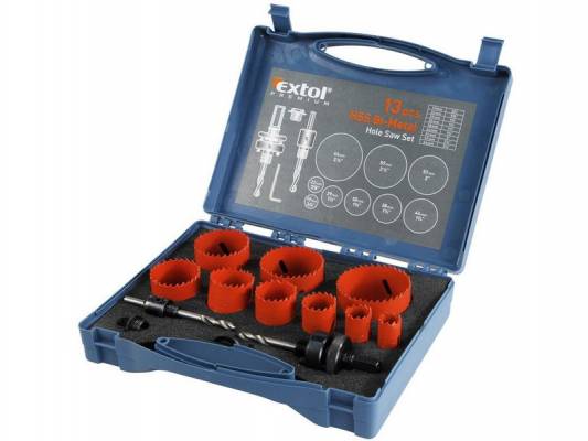 EXTOL PREMIUM vrtáky korunkové, univerzální sada 11ks 8801604