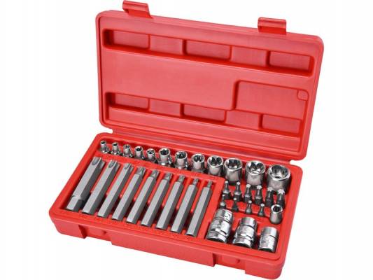 Hlavice a hroty Torx sada 35ks, 1/4",3/8", 1/2"