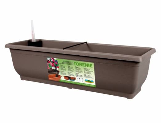 Truhlík samozavlažovací TORENIE 75cm hnědo šedý