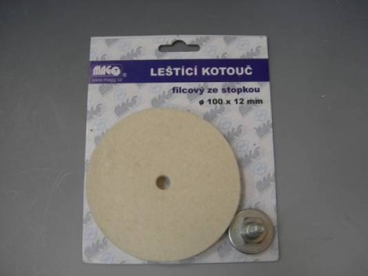 Leštící kotouč 100x12mm filcový,se stopkou BL9340100