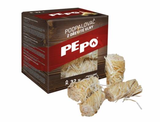 Podpalovač Pe-Po 32 podpalů dřevitá vlna