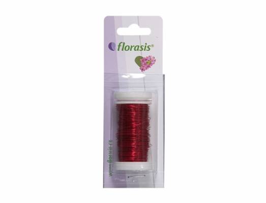 Drát dekorační Cu 50g/0,3mm lakovaný červený, cívka