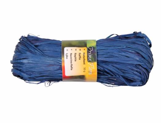 Provaz lýko Raffia tmavě modrá 50g