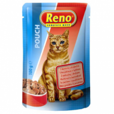 RENO kapsička pro kočky 100g hovězí maso+drůbež
