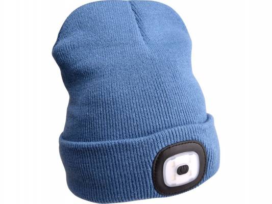 Čepice s čelovkou 45lm, nabíjecí, USB, modrá, univerzální velikost