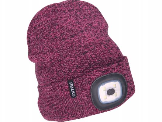 Čepices čelovkou 4x45lm, USB nabíjení, fialová/černá