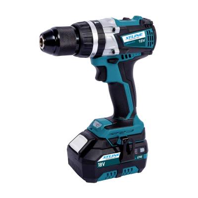 Aku vrtačka s příklepem bezuhlíková 18V + 2baterie 4.0Ah EVE + nabíječka 3.5A XT102865E XTLINE 
