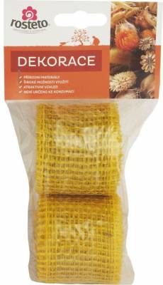 Jutová stuha Rosteto žlutá 4 cm x 3m 2ks 