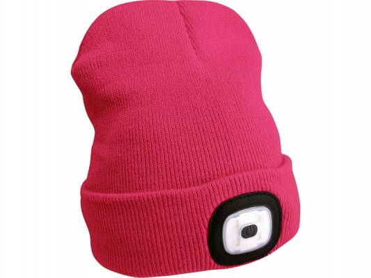 Čepice s čelovkou 45lm,nabíjecí,USB,růžová,univerzální velikost