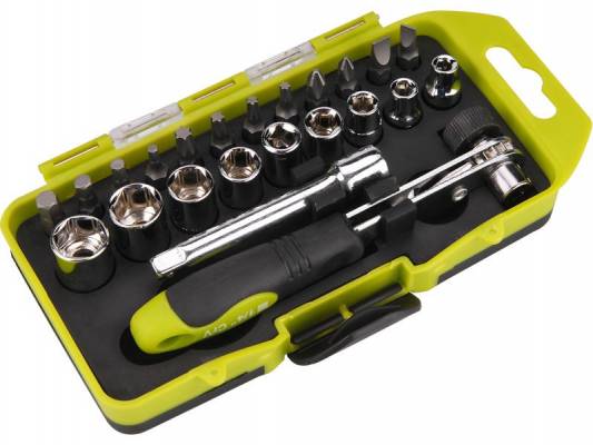 šroubovák ráčnový s ořechy a hroty,sada 23ks