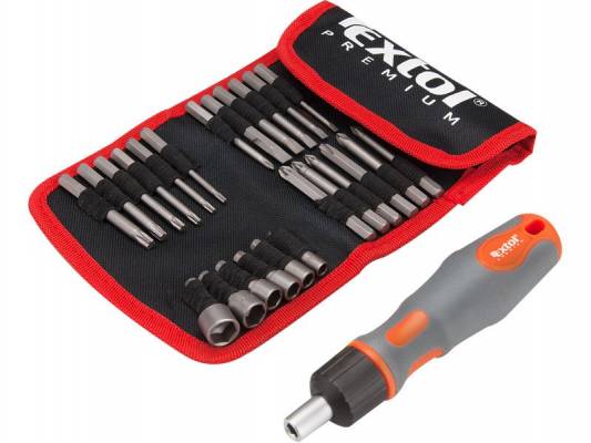 šroubovák C.V. s ráčnou a sada bitů  8819102