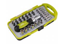 šroubovák ráčnový s ořechy a hroty,sada 30ks