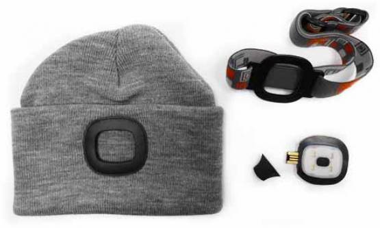 Čepice s LED světlem Šedá