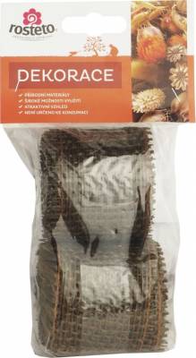Jutová stuha Rosteto hnědá 4cm x 3m 2ks