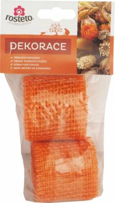 Jutová stuha Rostero oranžová 4 cm x3 m 2ks