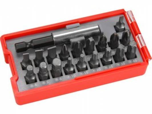 Hroty, sada 20ks, magnetický držák hrotů, CrV, EXTOL PREMIUM