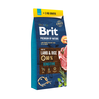 Brit Premium Dog by Nature Sensitive Lamb 15+3kg