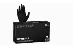 Rukavice NITRIL IDEAL, nepudrované, černé 100ks, vel.M