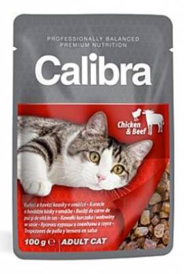 Calibra Cat kapsa kuřecí a hovězí v omáčce 100g